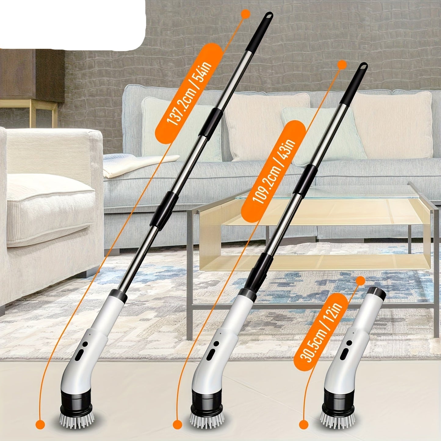 NNETM Cordless Electric Scrubber with 9 Brush Heads