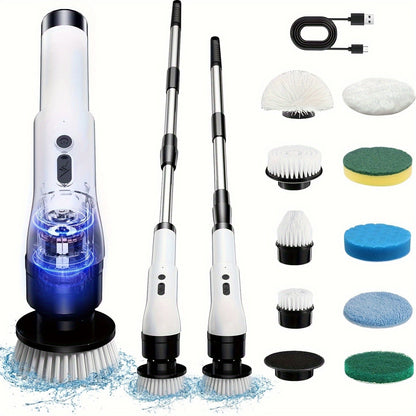 NNETM Cordless Electric Scrubber with 9 Brush Heads